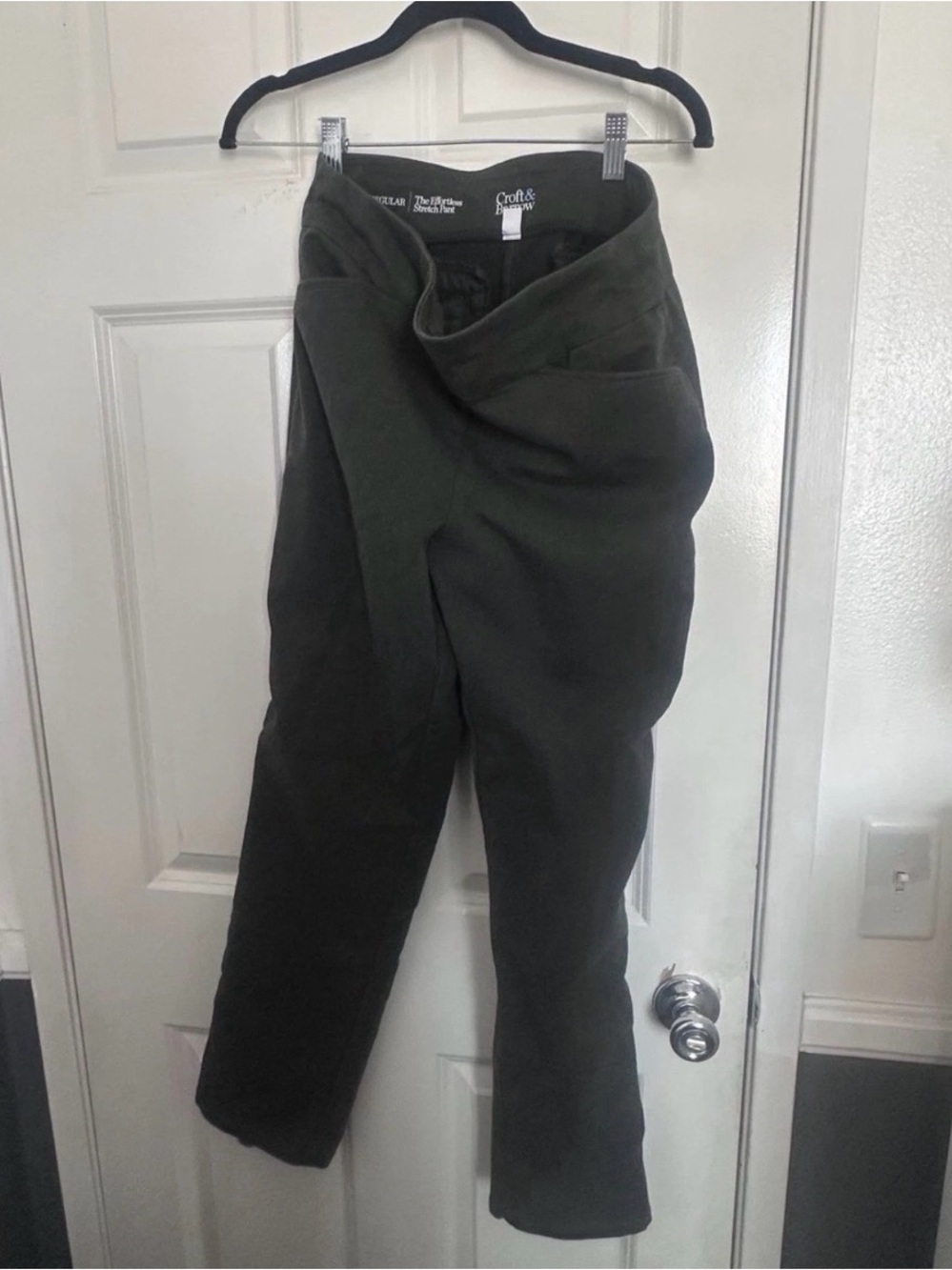 Croft & Barrow Women's Green Straight Leg Dress Pants Solid Regular